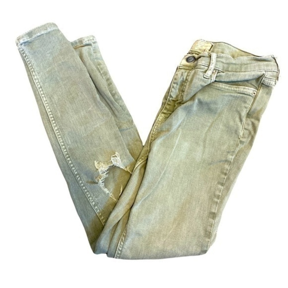 FREE People Green Khaki Stretch Skinny Jeans Size 26